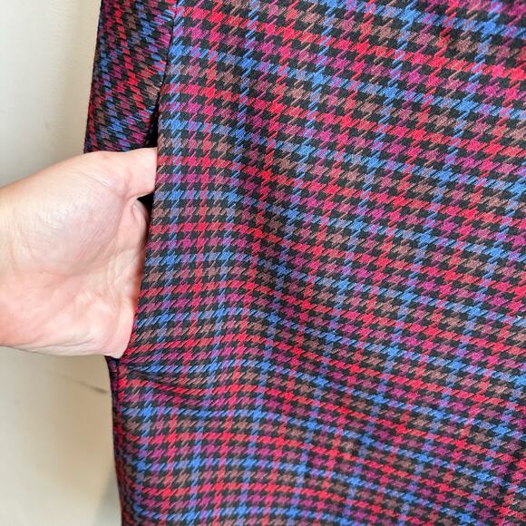 Trina Turk Printed Delilah Tie Collar Houndstooth Dress 2 - Picture 7 of 12